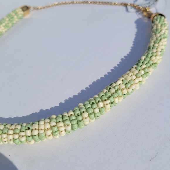 NWT Free People Diving in Choker in Green Beige - Picture 3 of 5